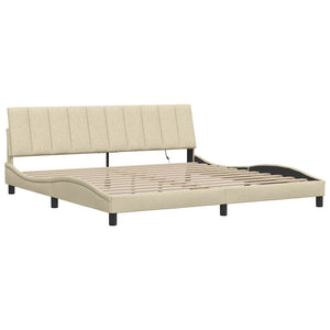 Giroletto senza Materasso-Struttura Letto Hanko Crema 200x200 cm in Tessuto 425980