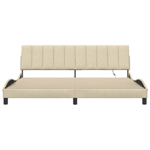 Giroletto senza Materasso-Struttura Letto Hanko Crema 200x200 cm in Tessuto 425980