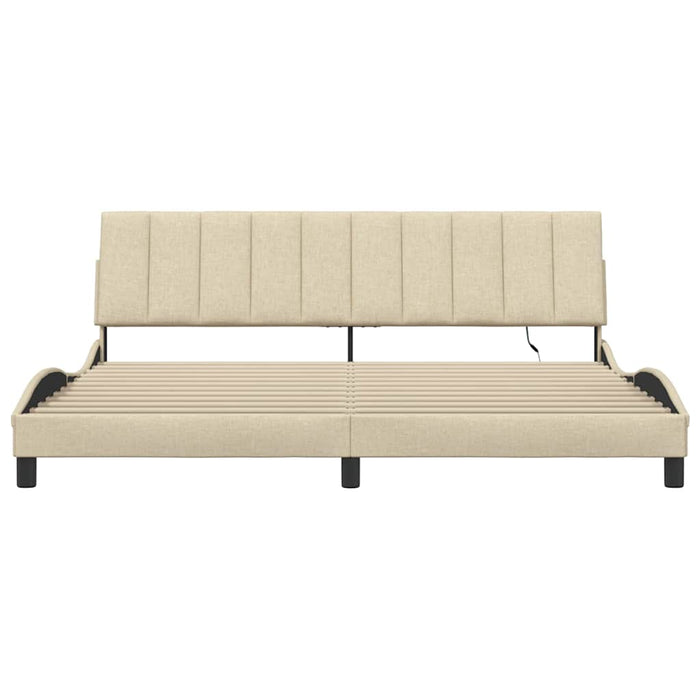 vidaXL Giroletto senza Materasso Crema 200x200 cm in Tessuto