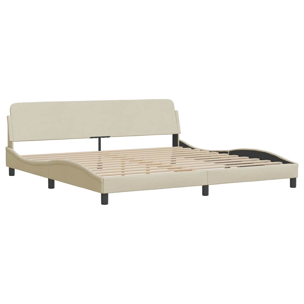 Giroletto senza Materasso-Struttura Letto Hanko Crema 200x200 cm in Tessuto 425980