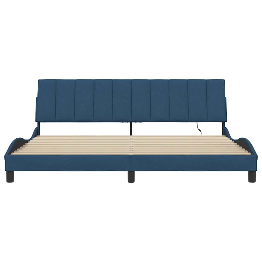 Giroletto senza Materasso-Struttura Letto Hanko Blu 200x200 cm in Tessuto 772952