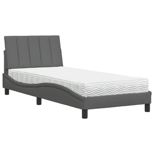 vidaXL Letto con Materasso Grigio Scuro 80x200 cm in Tessuto