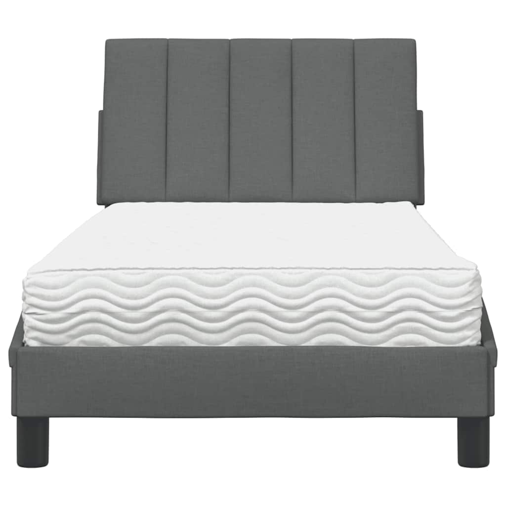 vidaXL Letto con Materasso Grigio Scuro 80x200 cm in Tessuto