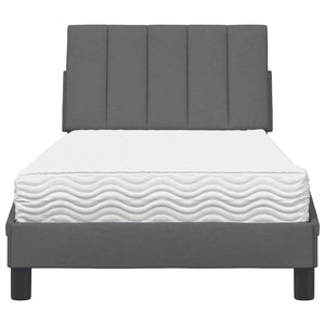 vidaXL Letto con Materasso Grigio Scuro 80x200 cm in Tessuto