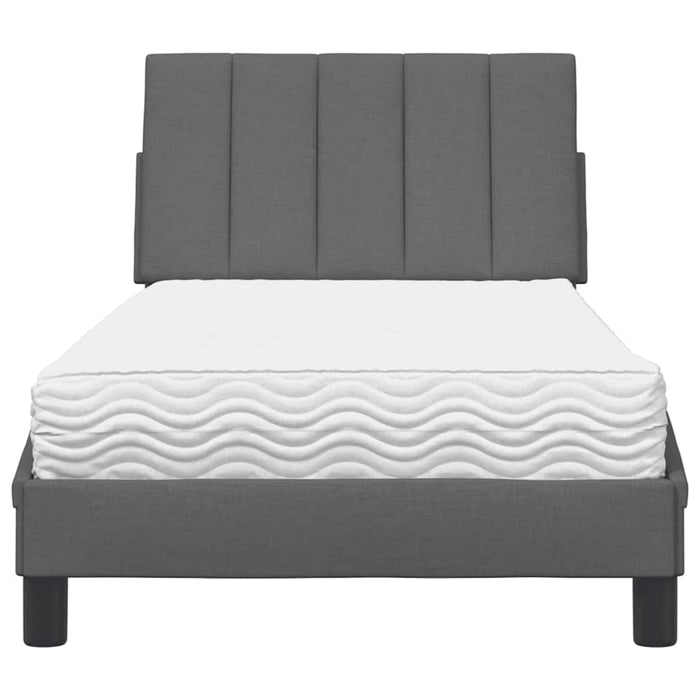 vidaXL Letto con Materasso Grigio Scuro 80x200 cm in Tessuto