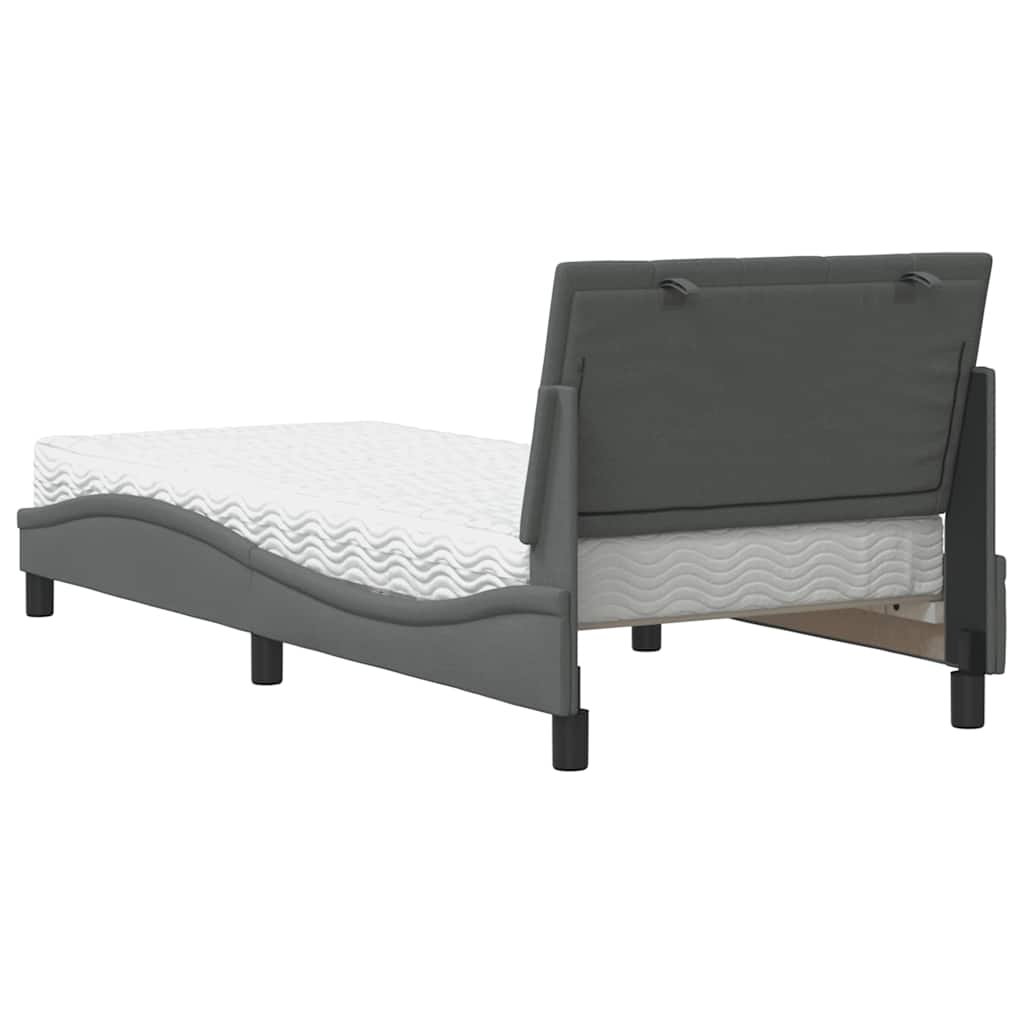 vidaXL Letto con Materasso Grigio Scuro 80x200 cm in Tessuto