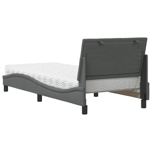 vidaXL Letto con Materasso Grigio Scuro 80x200 cm in Tessuto