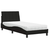 vidaXL Letto con Materasso Nero 80x200 cm in Tessuto