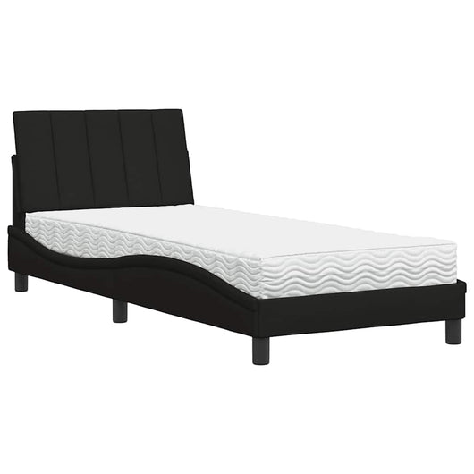 vidaXL Letto con Materasso Nero 80x200 cm in Tessuto