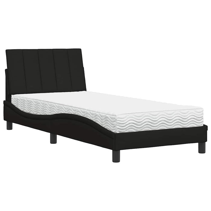 vidaXL Letto con Materasso Nero 80x200 cm in Tessuto