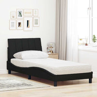 vidaXL Letto con Materasso Nero 80x200 cm in Tessuto