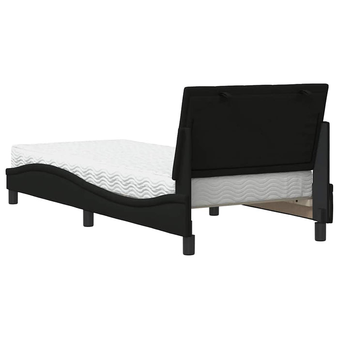 vidaXL Letto con Materasso Nero 80x200 cm in Tessuto
