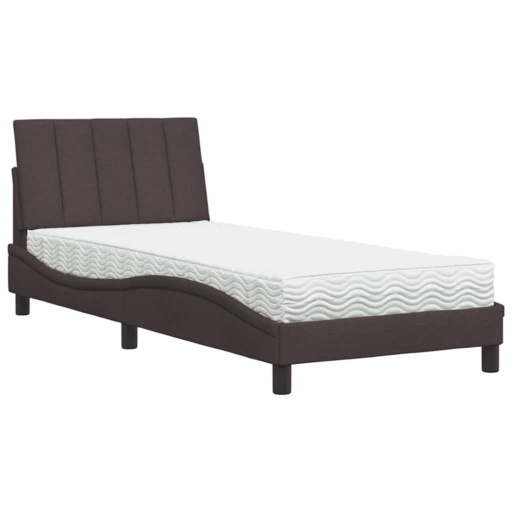 vidaXL Letto con Materasso Marrone Scuro 80x200 cm in Tessuto