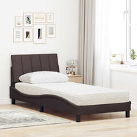 vidaXL Letto con Materasso Marrone Scuro 80x200 cm in Tessuto
