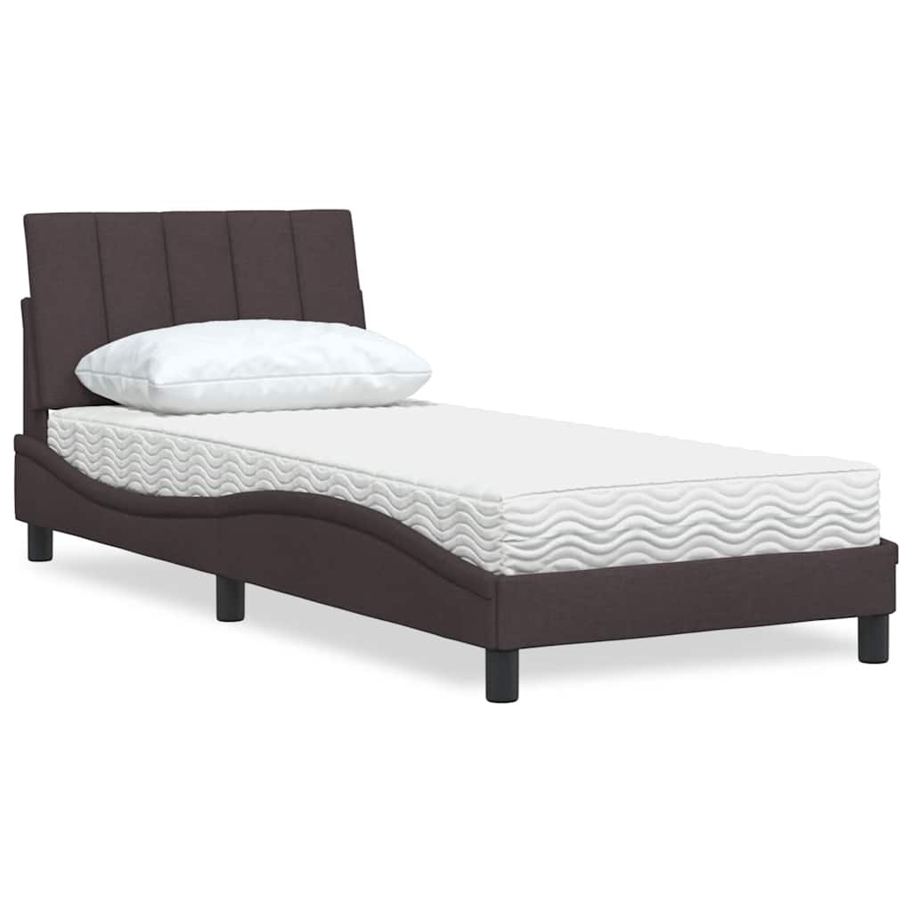 vidaXL Letto con Materasso Marrone Scuro 80x200 cm in Tessuto