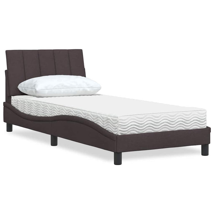 vidaXL Letto con Materasso Marrone Scuro 80x200 cm in Tessuto