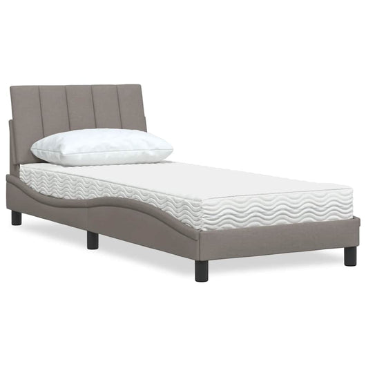 vidaXL Letto con Materasso Tortora 80x200 cm in Tessuto