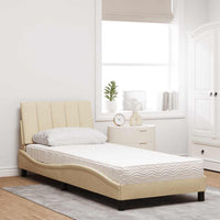 vidaXL Letto con Materasso Crema 80x200 cm in Tessuto