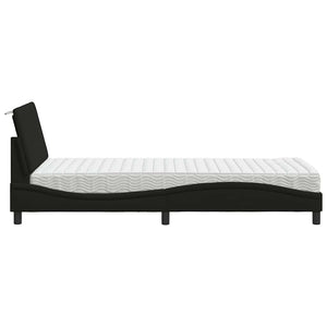 vidaXL Letto con Materasso Nero 90x190 cm in Tessuto