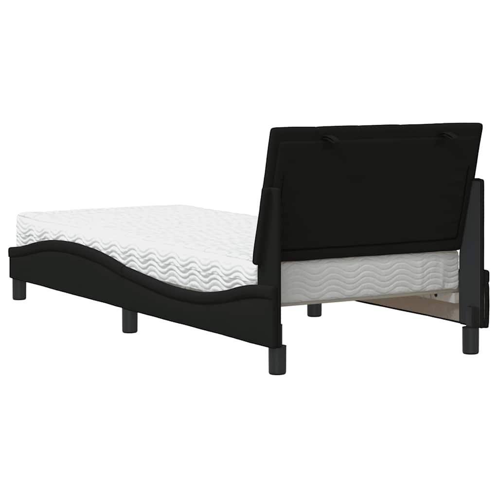 vidaXL Letto con Materasso Nero 90x190 cm in Tessuto