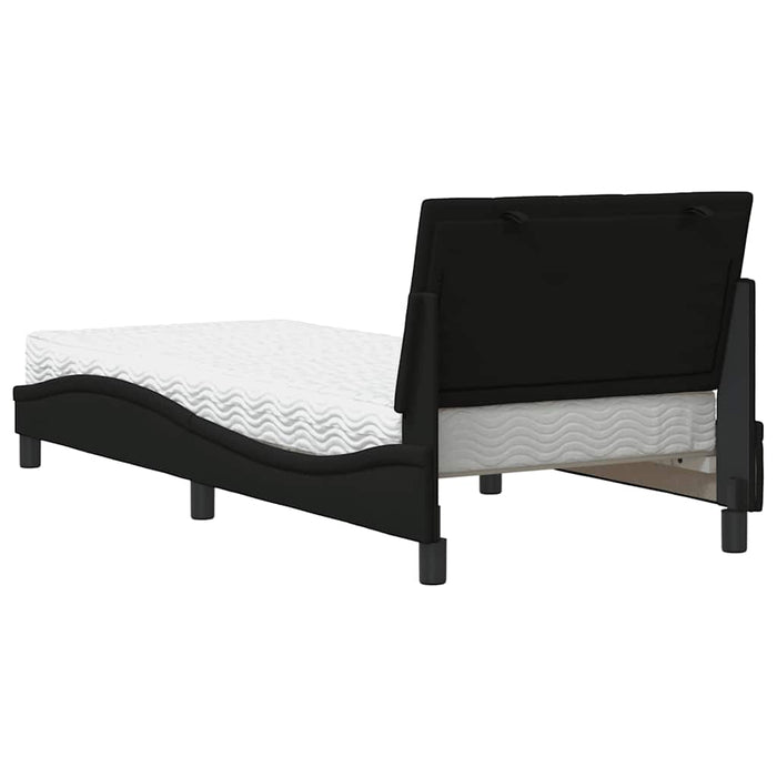 vidaXL Letto con Materasso Nero 90x190 cm in Tessuto