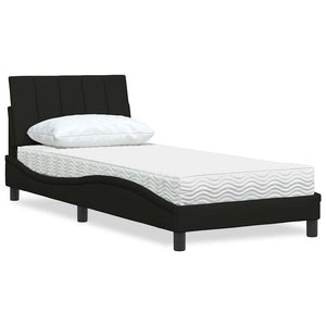 vidaXL Letto con Materasso Nero 90x190 cm in Tessuto