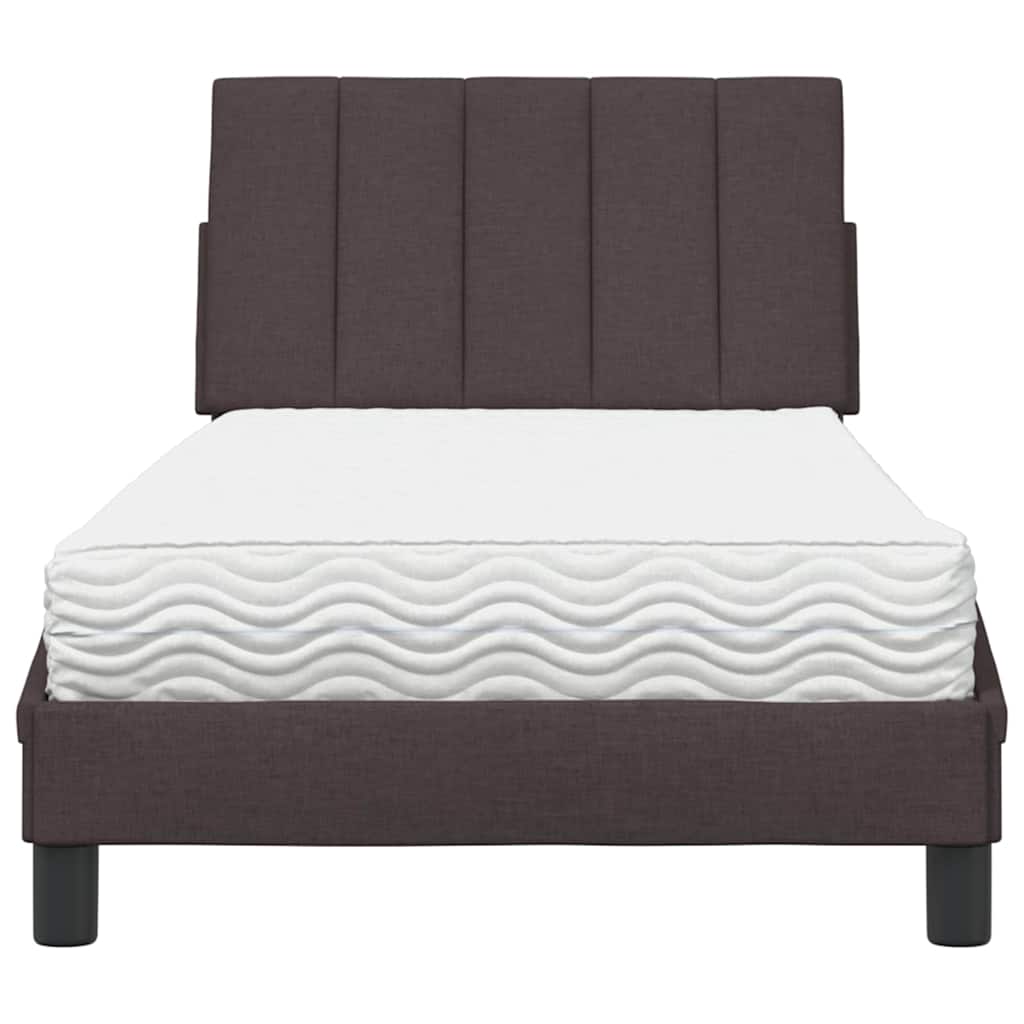 vidaXL Letto con Materasso Marrone Scuro 90x190 cm in Tessuto
