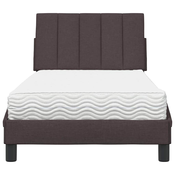 vidaXL Letto con Materasso Marrone Scuro 90x190 cm in Tessuto