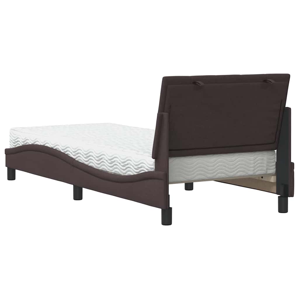 vidaXL Letto con Materasso Marrone Scuro 90x190 cm in Tessuto