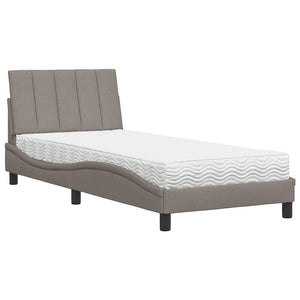 vidaXL Letto con Materasso Tortora 90x190 cm in Tessuto