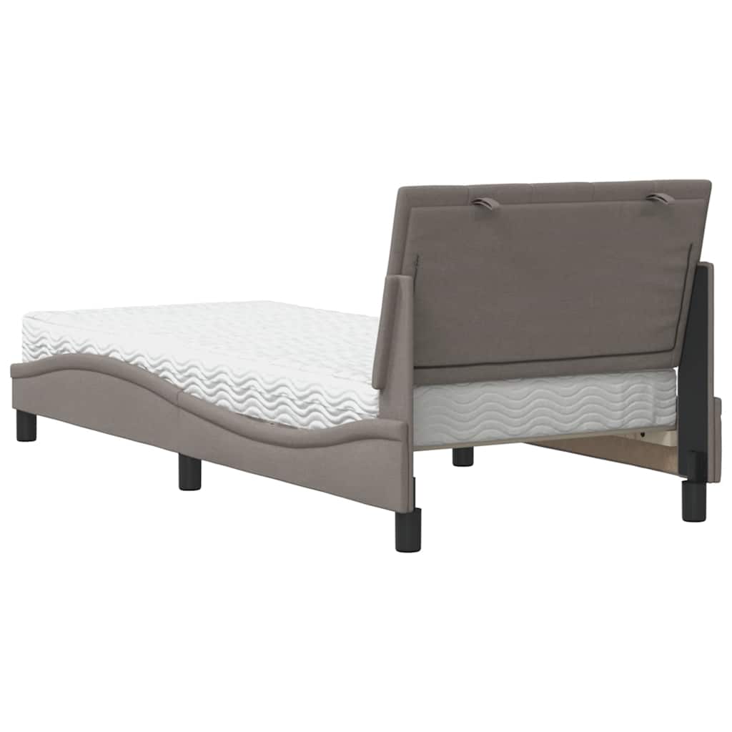vidaXL Letto con Materasso Tortora 90x190 cm in Tessuto
