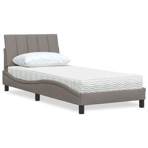 vidaXL Letto con Materasso Tortora 90x190 cm in Tessuto
