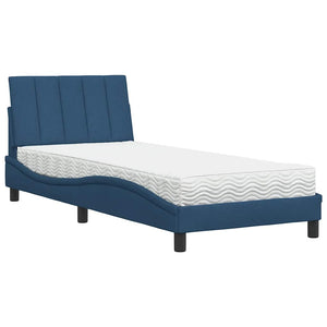 vidaXL Letto con Materasso Blu 90x200 cm in Tessuto