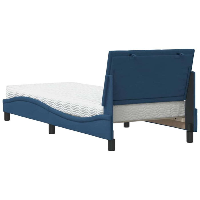 vidaXL Letto con Materasso Blu 90x200 cm in Tessuto