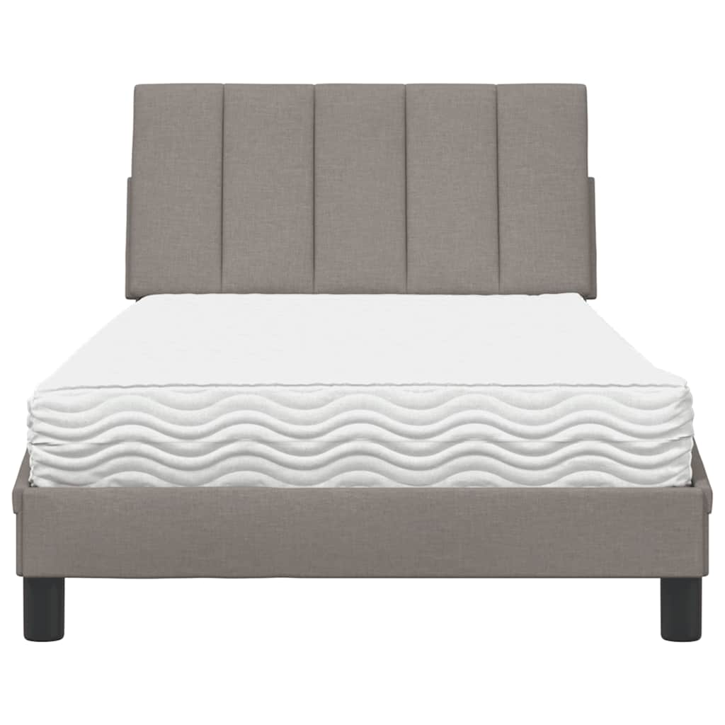 vidaXL Letto con Materasso Tortora 100x200 cm in Tessuto