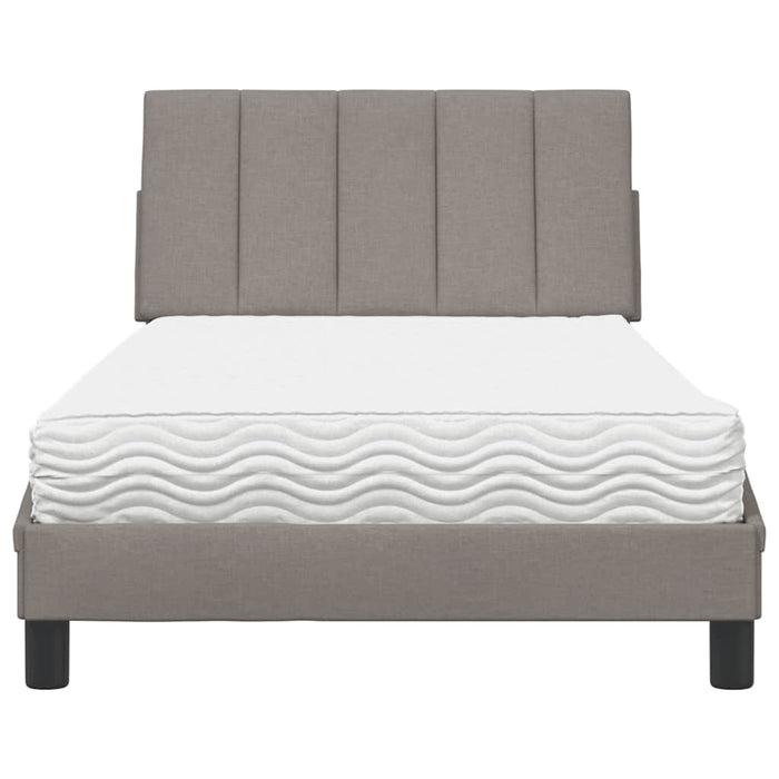 vidaXL Letto con Materasso Tortora 100x200 cm in Tessuto