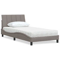 vidaXL Letto con Materasso Tortora 100x200 cm in Tessuto