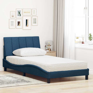 vidaXL Letto con Materasso Blu 100x200 cm in Tessuto