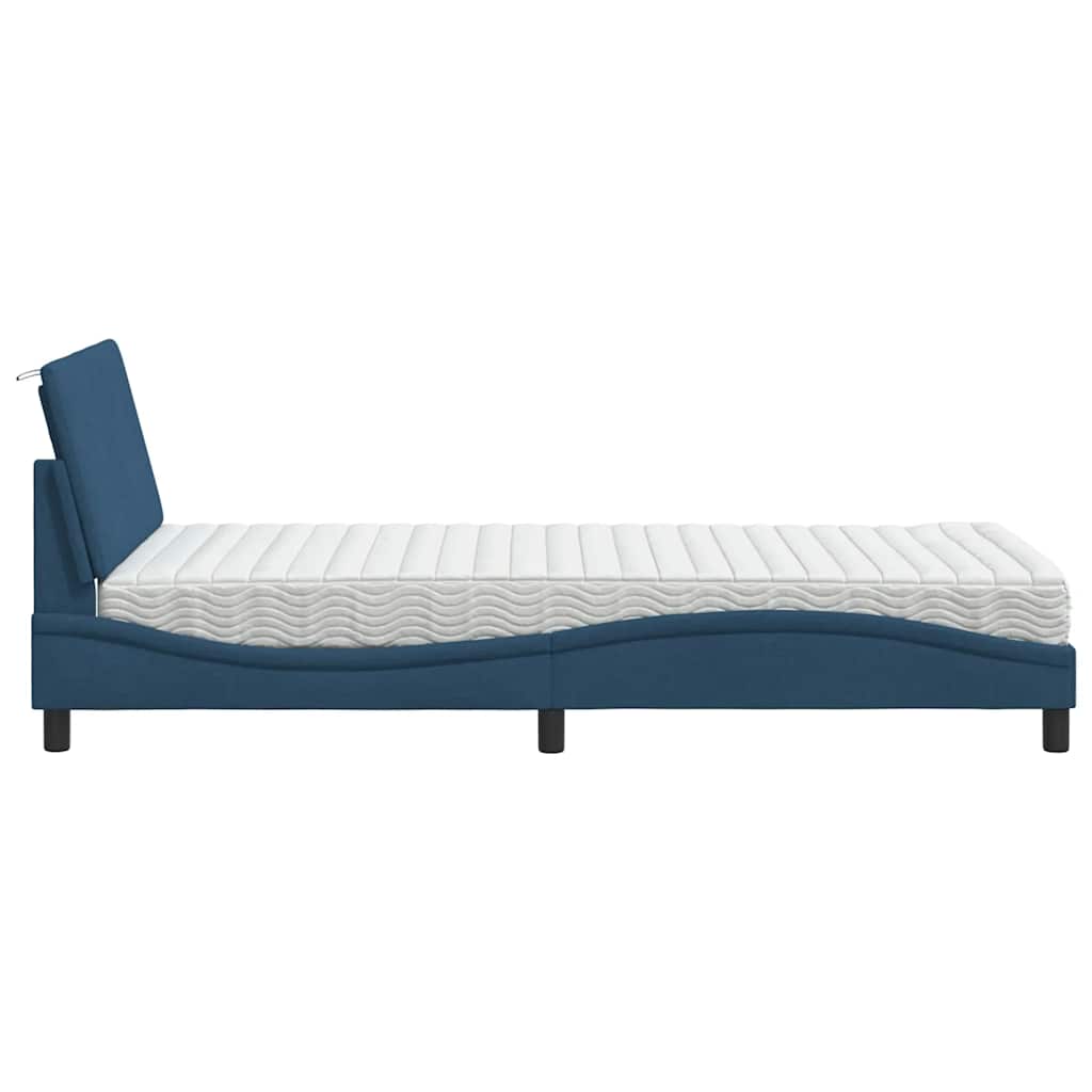 vidaXL Letto con Materasso Blu 100x200 cm in Tessuto