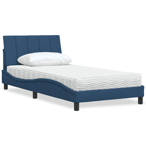 vidaXL Letto con Materasso Blu 100x200 cm in Tessuto