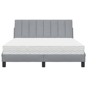 vidaXL Letto con Materasso Grigio Chiaro 120x200cm Tessuto