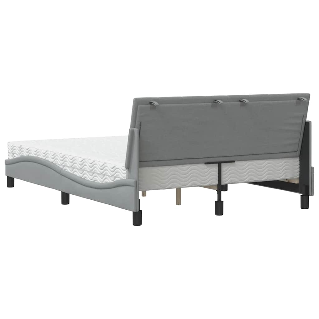 vidaXL Letto con Materasso Grigio Chiaro 120x200cm Tessuto