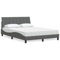 vidaXL Letto con Materasso Grigio Scuro 120x200 cm Tessuto