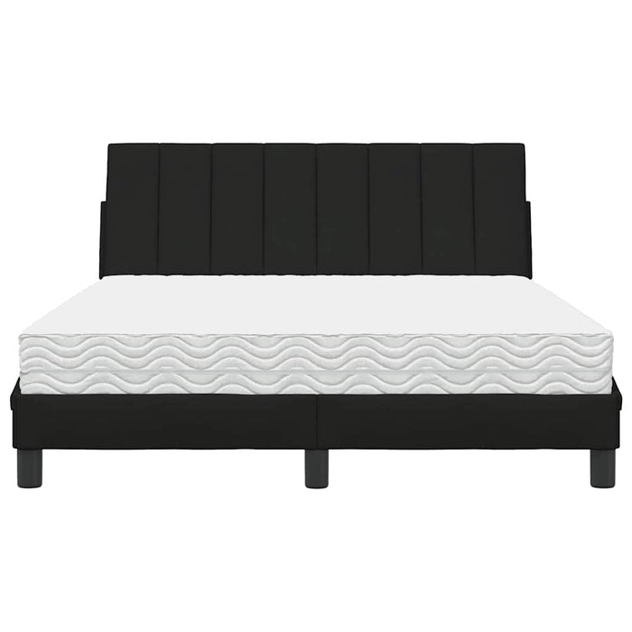 vidaXL Letto con Materasso Nero 120x200 cm in Tessuto