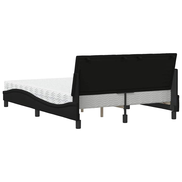 vidaXL Letto con Materasso Nero 120x200 cm in Tessuto