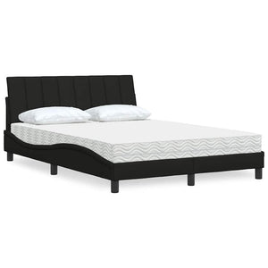 vidaXL Letto con Materasso Nero 120x200 cm in Tessuto