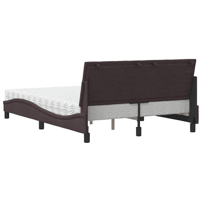 vidaXL Letto con Materasso Marrone Scuro 120x200cm Tessuto