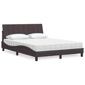 vidaXL Letto con Materasso Marrone Scuro 120x200cm Tessuto