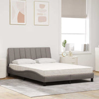 Letto con Materasso Hanko Tortora 120x200 cm in Tessuto 3310521
