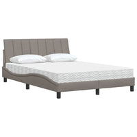 Letto con Materasso Hanko Tortora 120x200 cm in Tessuto 3310521